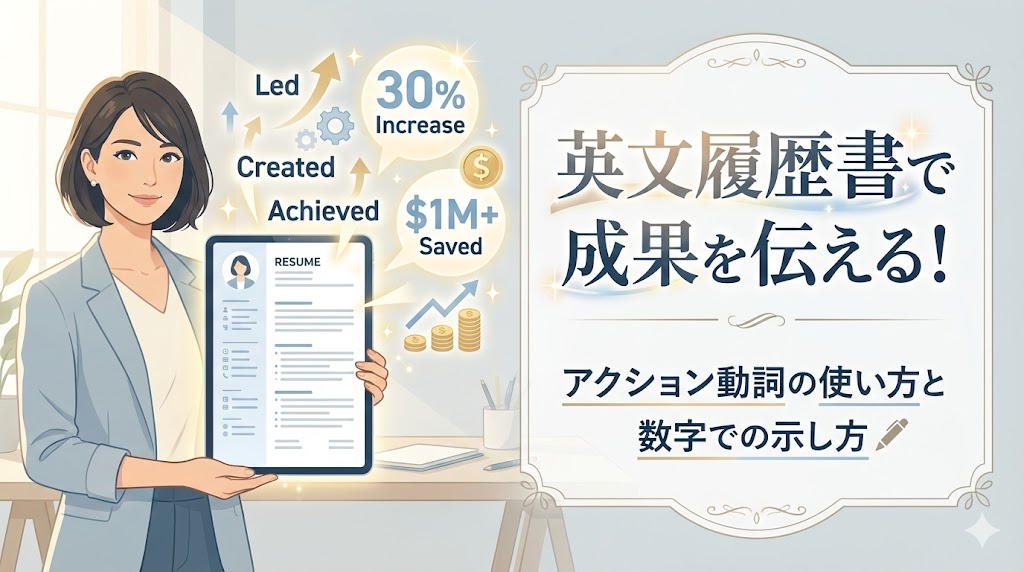 英文履歴書で成果を伝える！アクション動詞の使い方と数字での示し方